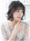 ★暗髪グレージュアッシュウェットヘアシャギーボブ30代40代★10