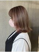 インナーハイライト/船橋/くすみベージュ/細めハイライト