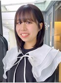 京都 美容室 伸ばしかけボブ 艶カラー