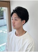 スペインカールスパイキーショートブルーブラックフェザーパーマ