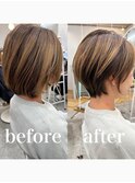 丸みマッシュボブ◎エアタッチバレイヤージュ小顔20代～50代