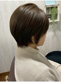 ハンサムショート/小顔カット/レイヤーカット/オリーブブラウン