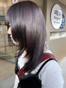 レイヤーカット+ブリーチなしwカラー