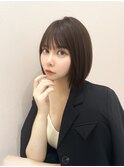 外はね ウェーブ巻き 切りっぱなしボブ シースルーぱっつん