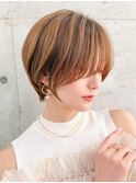 丸みショートボブ/顔周りカット/20代30代40代50代/前髪/立川