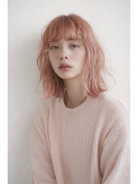 ヘア セラヴィ 城南(hair C'est La Vie) ピンクベージュメやわらかミディ