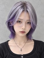 アースオーセンティック 立川店(EARTH Authentic)&nbsp;シルバー＆紫デザインカラー×レイヤーボブ
