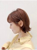 大人ショートボブ前髪ありミニボブ外ハネ丸顔面長逆三角 K0429