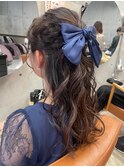 結婚式お呼ばれヘアアレンジ/ハーフアップ/ゆるふわアレンジ
