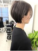ハイライトバレイヤージュダブルカラーショートカット30代40代