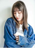 くびレイヤーエモージュ前髪モテベージュレイヤーミディ【立川】