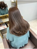 イメチェンハッシュカットフルバング似合わせレッドブラウン