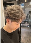 ニュアンスパーマシャドーパーマセンターパート刈り上げマッシュ