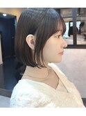 大人可愛い20代30代40代黒髪前下がりショートボブ丸みショート◎