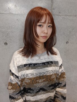 ネアー 新潟(NEER) レイヤーカット◯ブリーチ無しオレンジ