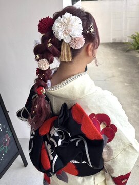 ロジェブルー(Rosier Bleu) 【成人式ヘアセット】アップスタイル！編みおろしポニー