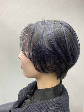 エトラ 渋谷店(etora) ネイビーブルーハイライト　ハンサムショート