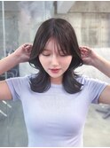 美髪韓国レイヤーイメチェン似合わせ小顔シースルーワイドバング