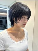 ショートウルフ/フェイスレイヤー/ブルーブラック