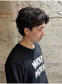 メンズナチュラルセンターパートラルフカールスパイラルパーマ