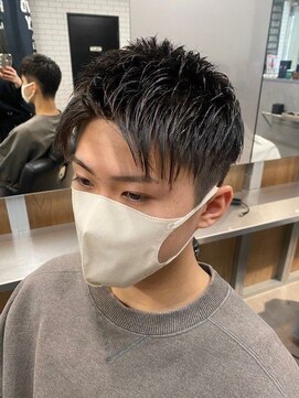 リレーションメンズヘアー(RELATION MEN'S HAIR) 髪型メンズセンターパート メンズアップバング波巻きパーマ