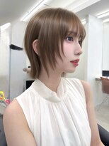 サンド 名古屋(sand) ミディアムレイヤーハッシュカットシャギーボブレイヤー黒髪小顔