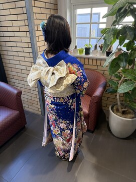 アース 高田馬場店(HAIR&MAKE EARTH) 立体的な帯結びとリボンアクセの大人可愛いアレンジ