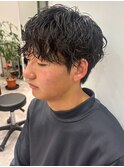 小顔効果◎ニュアンスシャドウパーマ×マッシュ
