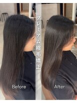 サクラ オモテサンドウ(SAKURA)&nbsp;プレミアム縮毛矯正/暗めカラー/グランマッシュ/デザインカラー