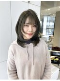 オリーブグレージュ×レイヤーカット ◎