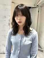 ヨーク(YOKE)&nbsp;【YOKE】オリーブブラウンレイヤーミディアムウェーブ前髪顔周り