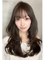 リークフー(Ree cu fuu) 韓国風くびれレイヤーカットハッシュカットミルクブラウン