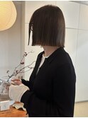 ボブ/切りっぱなしボブ/透明感カラー/髪質改善