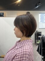 ファーストステップ 表参道(FIRST STEP)&nbsp;韓国風ミニボブタンバルモリ切りっぱなしボブ前髪あり小顔ボブ