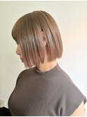 ミントベージュミントカラーグレーアッシュブリーチなしカラー