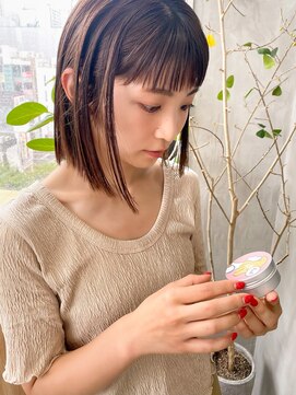 テトヘアー(teto hair) ボブ ココアブラウン スリークボブ ワンレンボブ ストレート