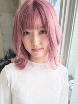 ラニヘアサロン(lani hair salon) ホワイトピンク/外ハネミディ