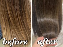 【弱酸性ケアカラー】ダメージレスなカラーでカラー後もサラサラに◎