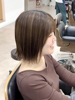 トト 船橋店(toto.)&nbsp;黒髪/グレーベージュ/レイヤーロング/前髪パーマ[西船橋/津田沼]