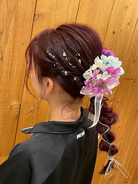 ポルム パプリカ(polum paprika) ヘアセットロープアレンジポニー大人可愛い成人式/和装