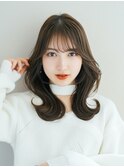 エアリーロング 美髪 ピンクブラウン 切りっぱなしボブ