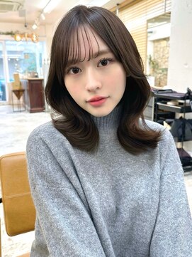 ミラリー トウキョウ(Mirareee Tokyo) 20代30代40代◎前髪パーマグレーベージュレイヤーロング黒髪