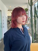 ディフィーノ 青山(DIFINO)&nbsp;【DIFINO　青山】　韓国風切りっぱなしミディ/チェリーレッド