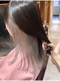 インナーカラーシルバーベージュダブルカラーハイトーンカラー