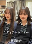 韓国ヘア　髪質改善　ミディアムレイヤー