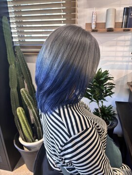 サンズ(suns) 【Shuyu】グラデーションカラー　　シルバー×ブルー