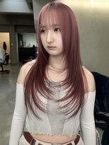 ネハス ナガオカ(nehus.nagaoka)&nbsp;xカット//ホワイトグレージュ/レイヤーカット/チェリーブラウン