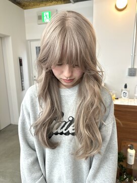 ペレ 梅田(PELE) イメチェン/ピンクベージュ/アンブレラカラー/前髪/梅田