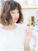 *mod's上尾*オン眉×とろみカール★アシンメトリー小顔ボブa