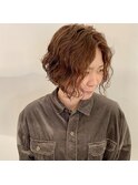 前下がりボブ&スパイラルパーマ